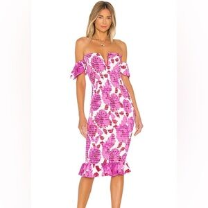 Revolve Sun Becomes Her Bardot Midi Dress never worn